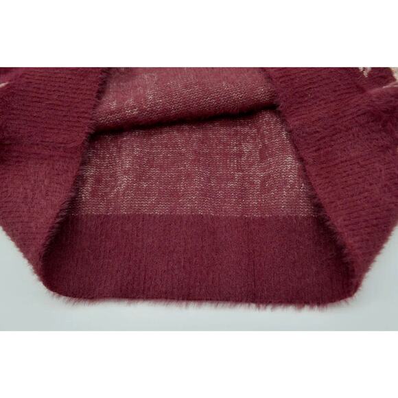 Christmas Sweater Jumper Women Sz M Red Reindeer Print Fuzzy Cozy Buttery Soft - Picture 7 of 11